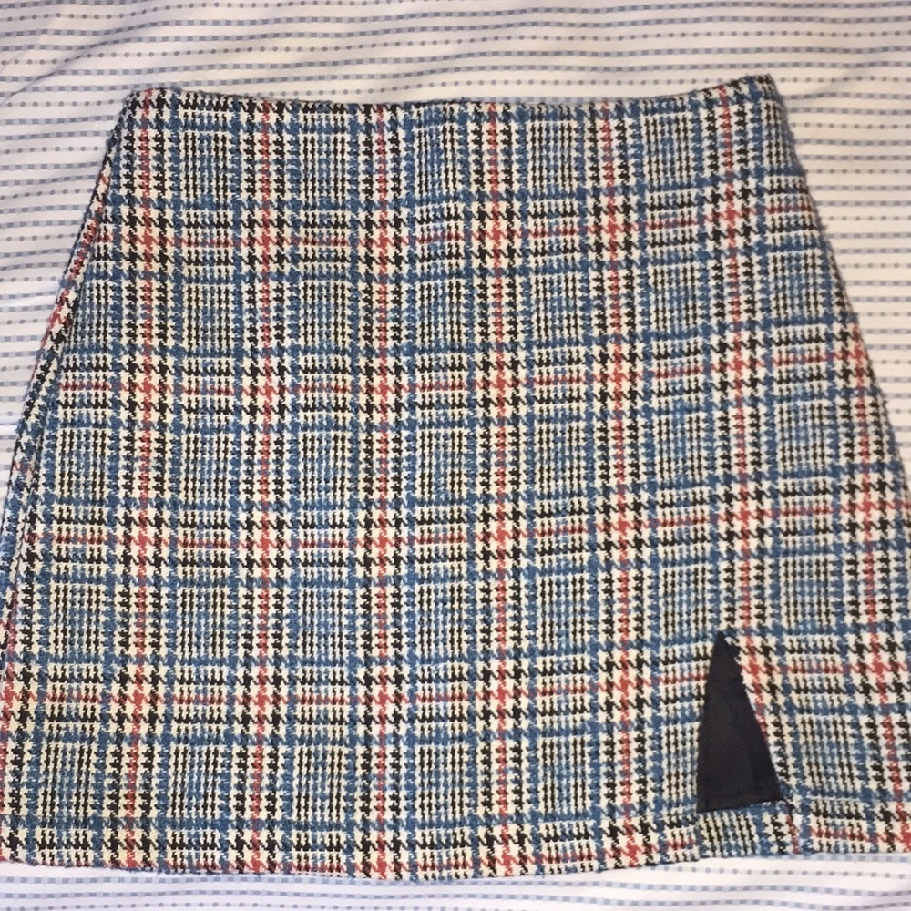 pink and blue gingham mini skirt
